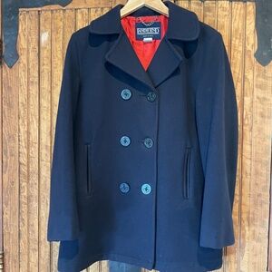Lands' End Navy Pea Coat